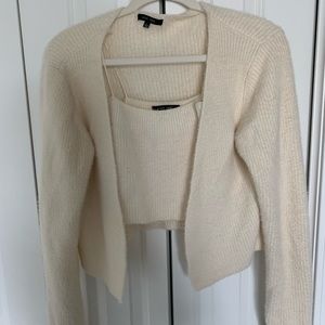 Love Tree soft cropped cardigan tank set